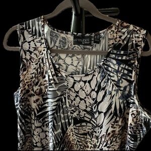 Sleeveless Maxi Dress Palm Design multiple neutral colors with black background